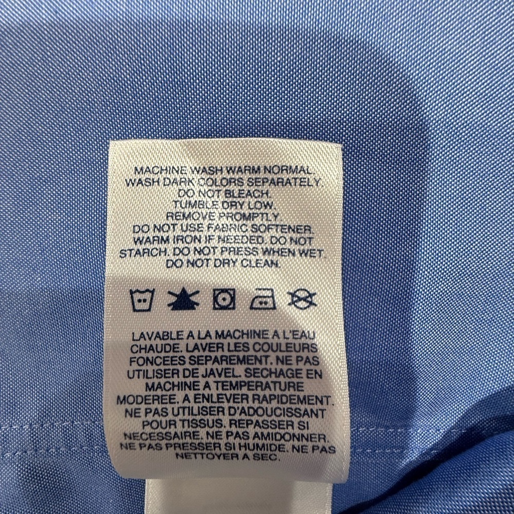 Lands End No Iron Supima Pinpoint Men’s Shirt. Size 16-33, Tailored Fit - Picture 4 of 5